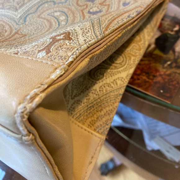 Paisley organizer pockets square purse tan pattern - Picture 10 of 13